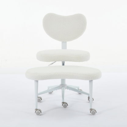 Black PU leather office chair with USB port, swivel base, and ergonomic design for home office or vanity desk.