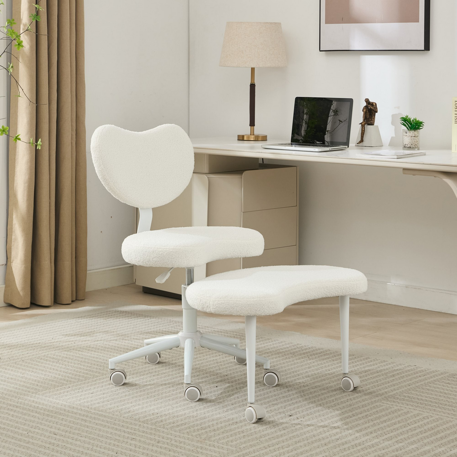Start2Finish black PU leather office chair with USB port, power access, swivel function, suitable for home office or vanity desk.