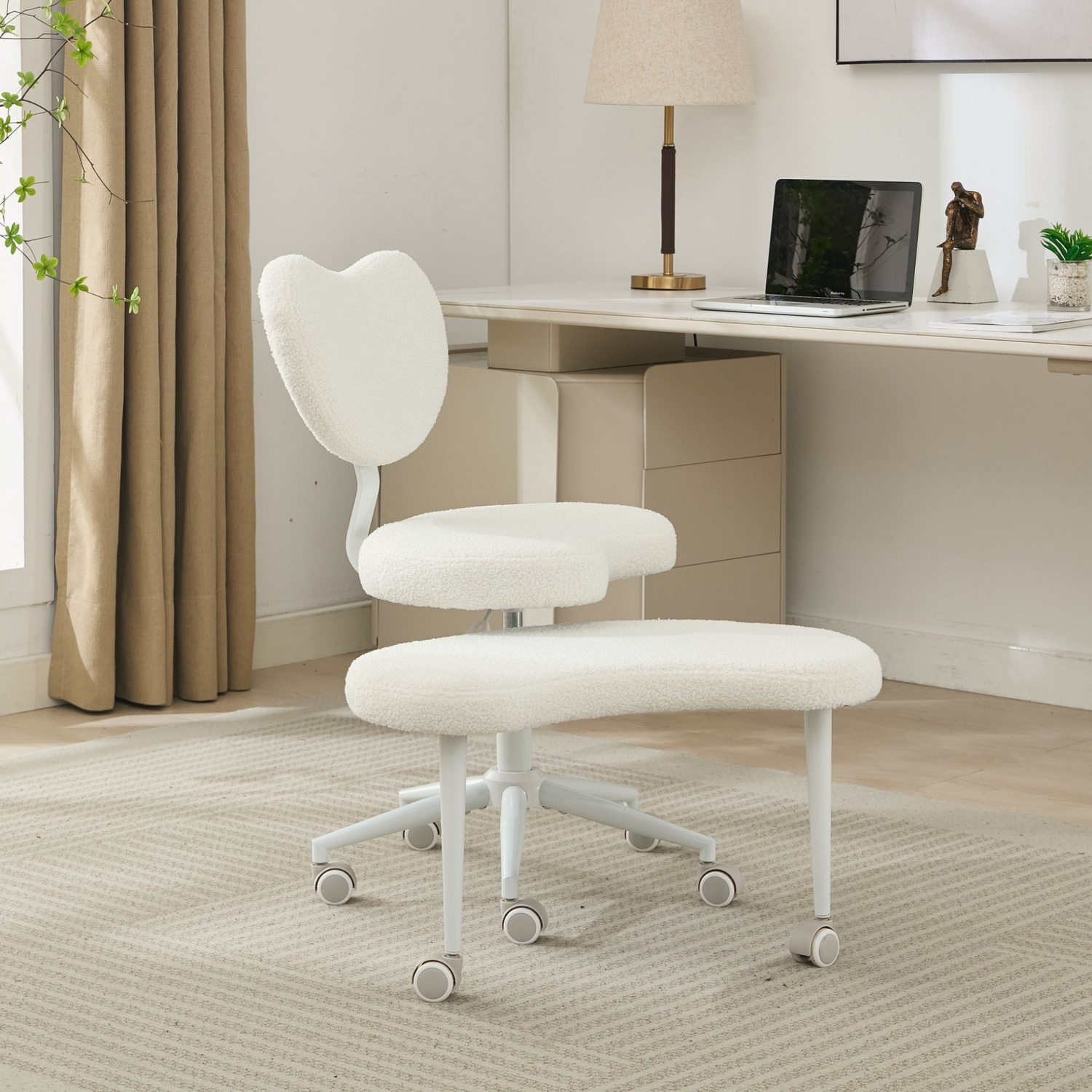 Black PU leather office chair by Start2Finish with USB port, power access, and swivel function for home office or vanity desk.