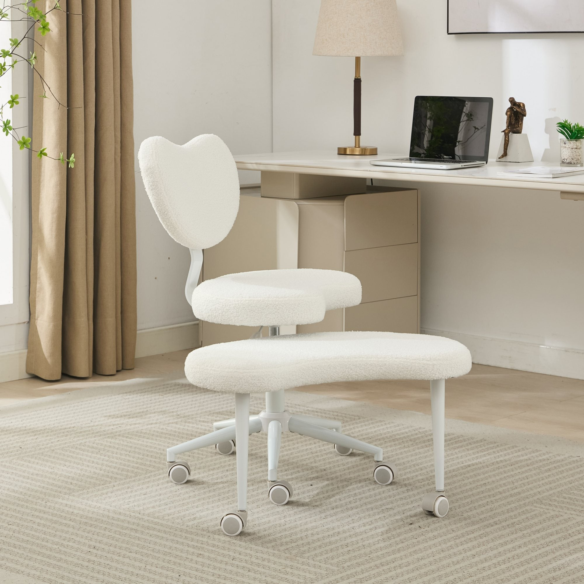 Black PU leather office chair by Start2Finish with USB port, power access, and swivel function for home office or vanity desk.