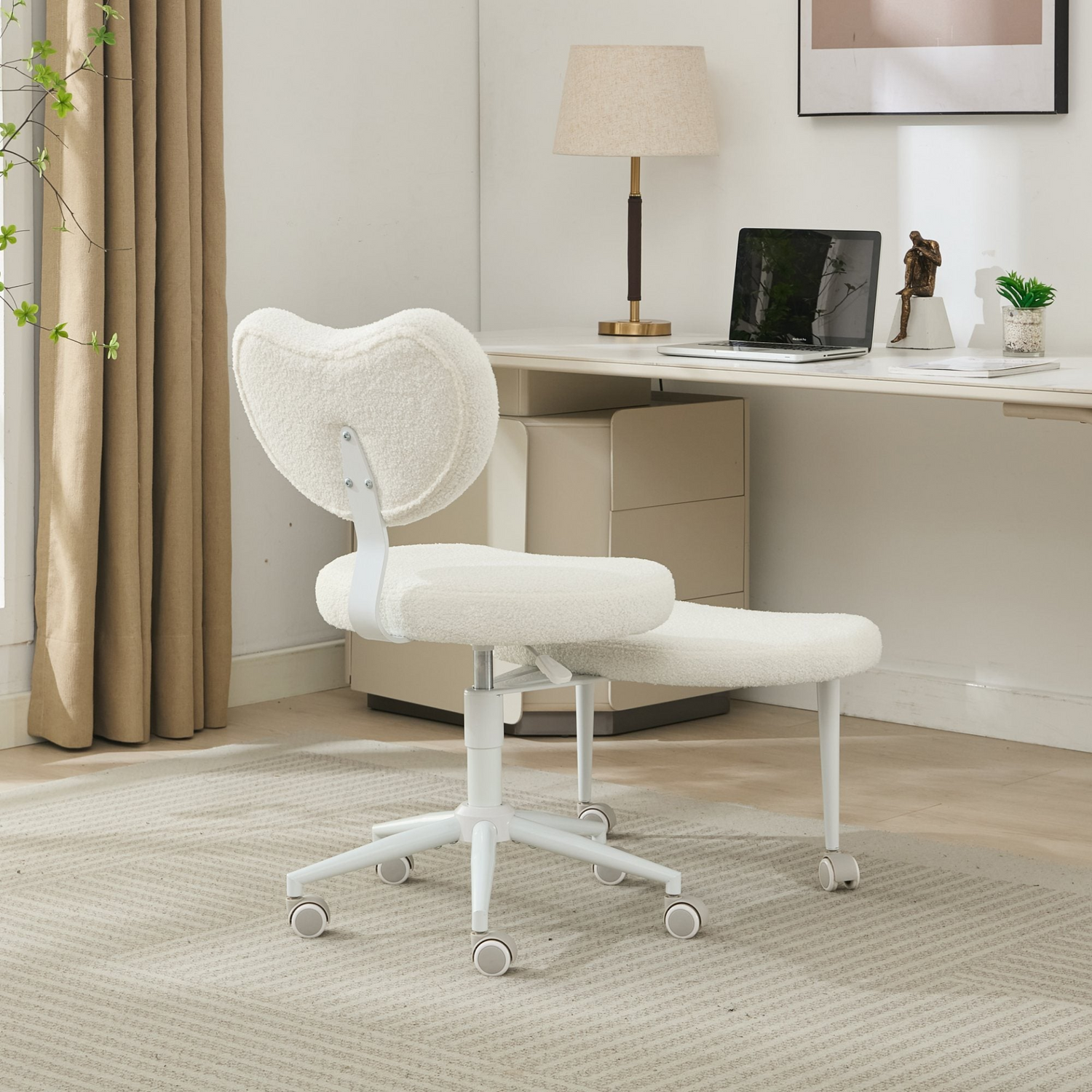 Black PU leather office chair with USB port, power access, and swivel function, ideal for home office or vanity desk by Start2Finish.