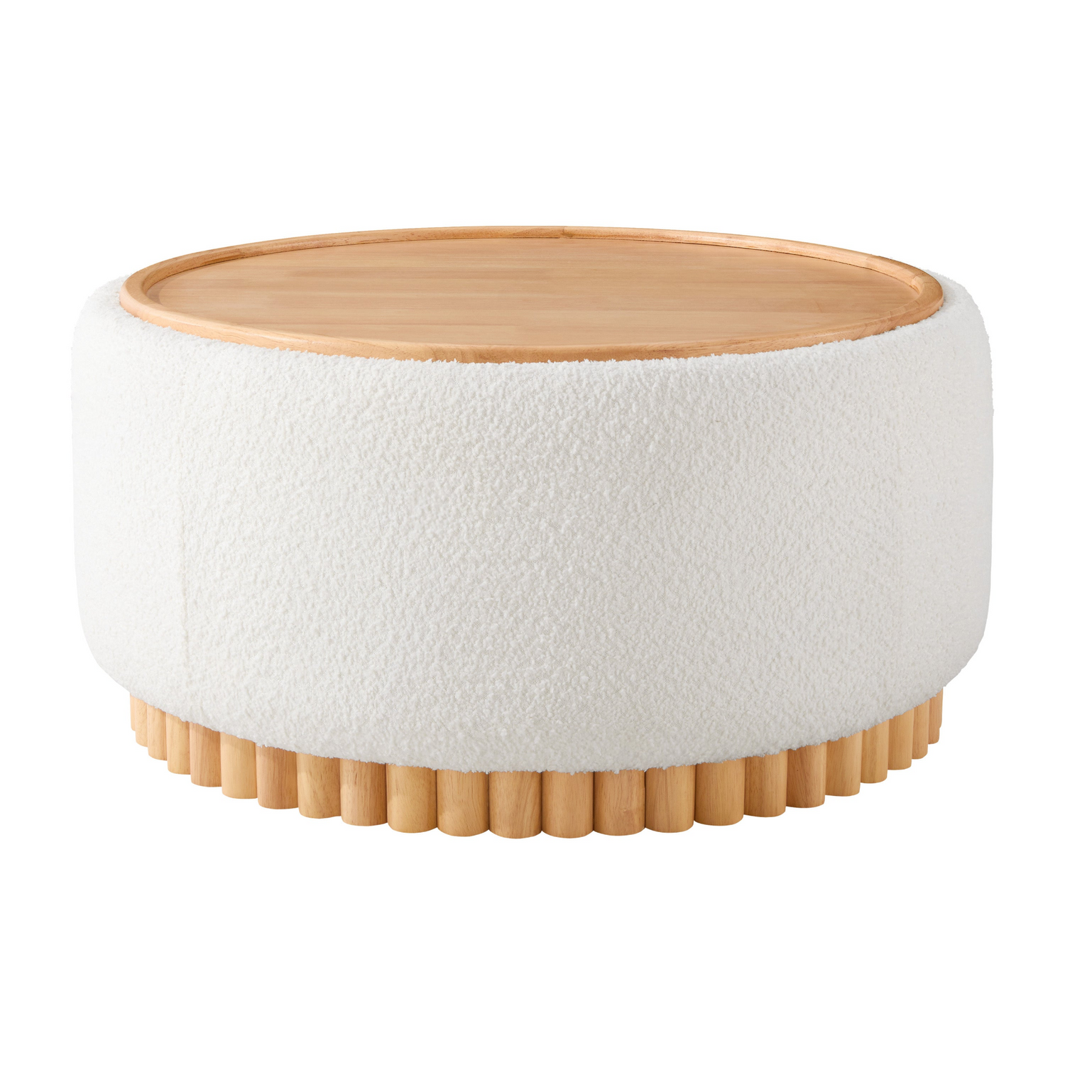 Start2Finish wooden and fabric upholstered ottoman with storage, ideal for living room or lounge spaces.