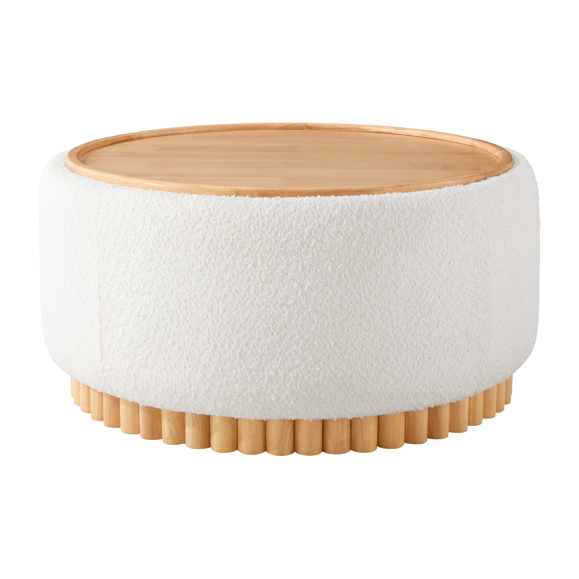 Start2Finish wooden and fabric upholstered ottoman with storage, ideal for living room or lounge spaces.