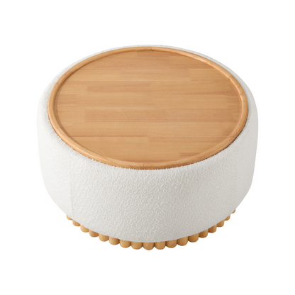 Start2Finish wooden and fabric upholstered ottoman with storage, ideal for living room or lounge space.