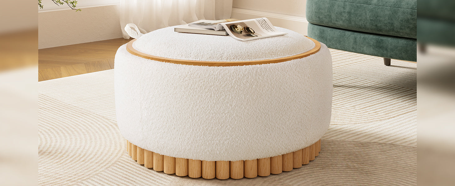Start2Finish wooden and fabric upholstered ottoman with storage, ideal for living room and lounge spaces