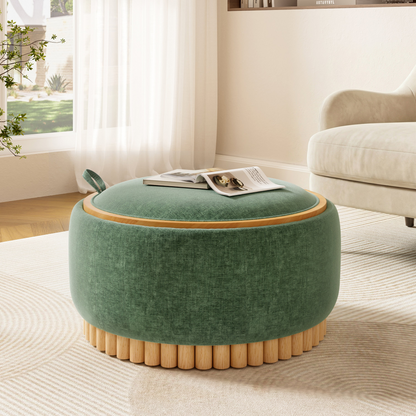 Start2Finish wooden and fabric upholstered ottoman with storage, ideal for living room or lounge spaces.