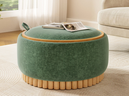Start2Finish wooden and fabric upholstered ottoman with storage, ideal for living room or lounge spaces.