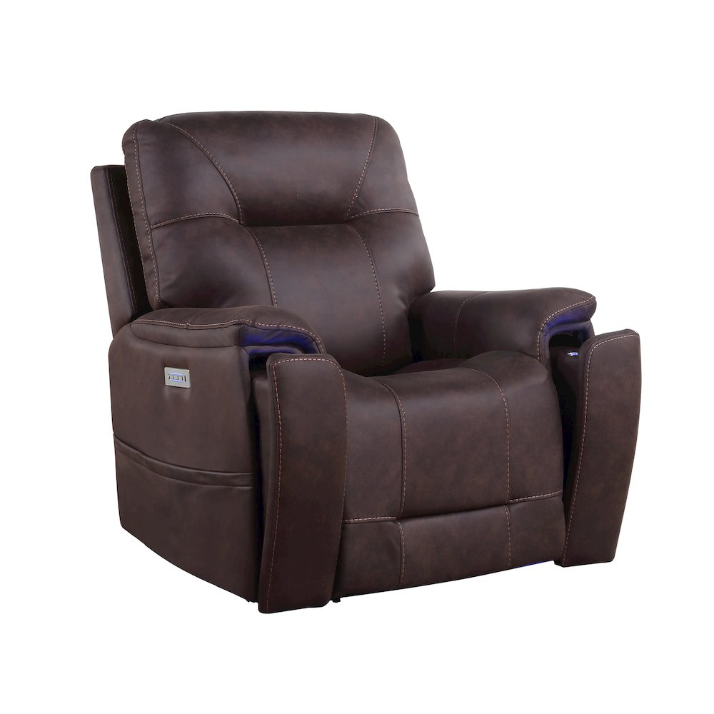 Start2Finish Lexington Power Media Recliner in gray fabric with plush cushioning and built-in armrests.