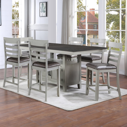 Start2Finish Hyland 7-piece dining set with a wooden table and matching chairs, ideal for kitchen or dining room use.