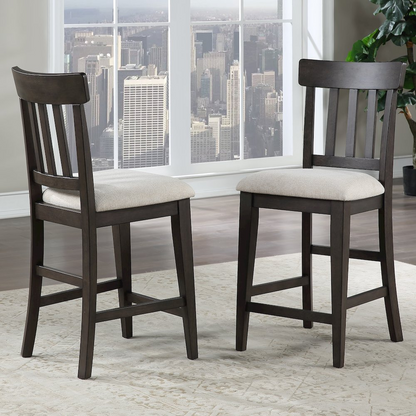 Start2Finish Napa 7-piece counter height dining set with table and chairs, showcasing a contemporary wood finish and modern design.