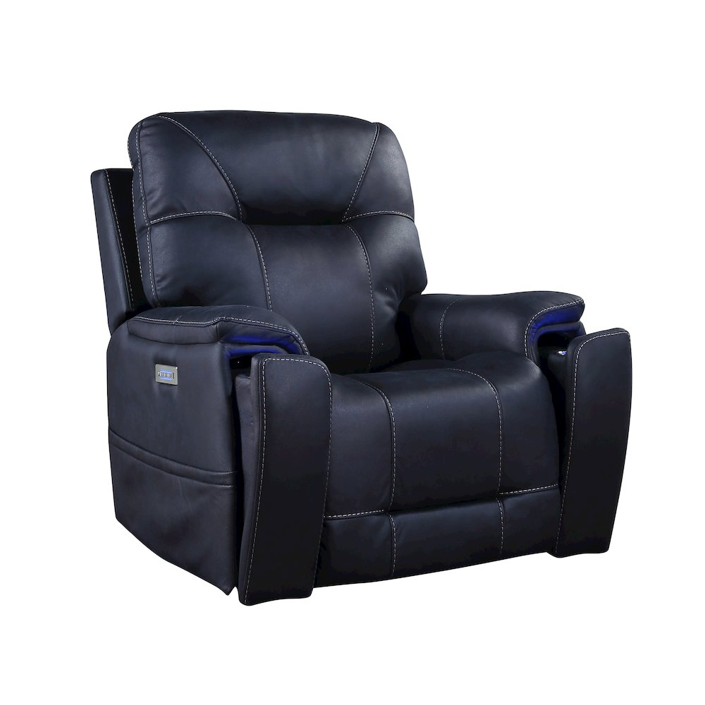 Start2Finish Lexington Power Media Recliner with plush cushioning and built-in cup holders, perfect for relaxing and entertainment.