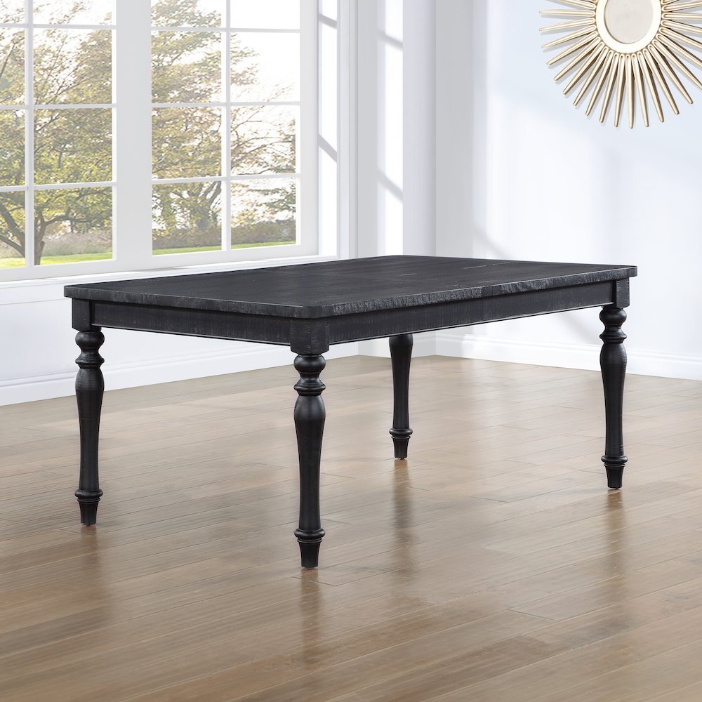 Start2Finish Odessa 66-84-inch dining table with 18-inch leaf, showing polished wood surface and extendable design.
