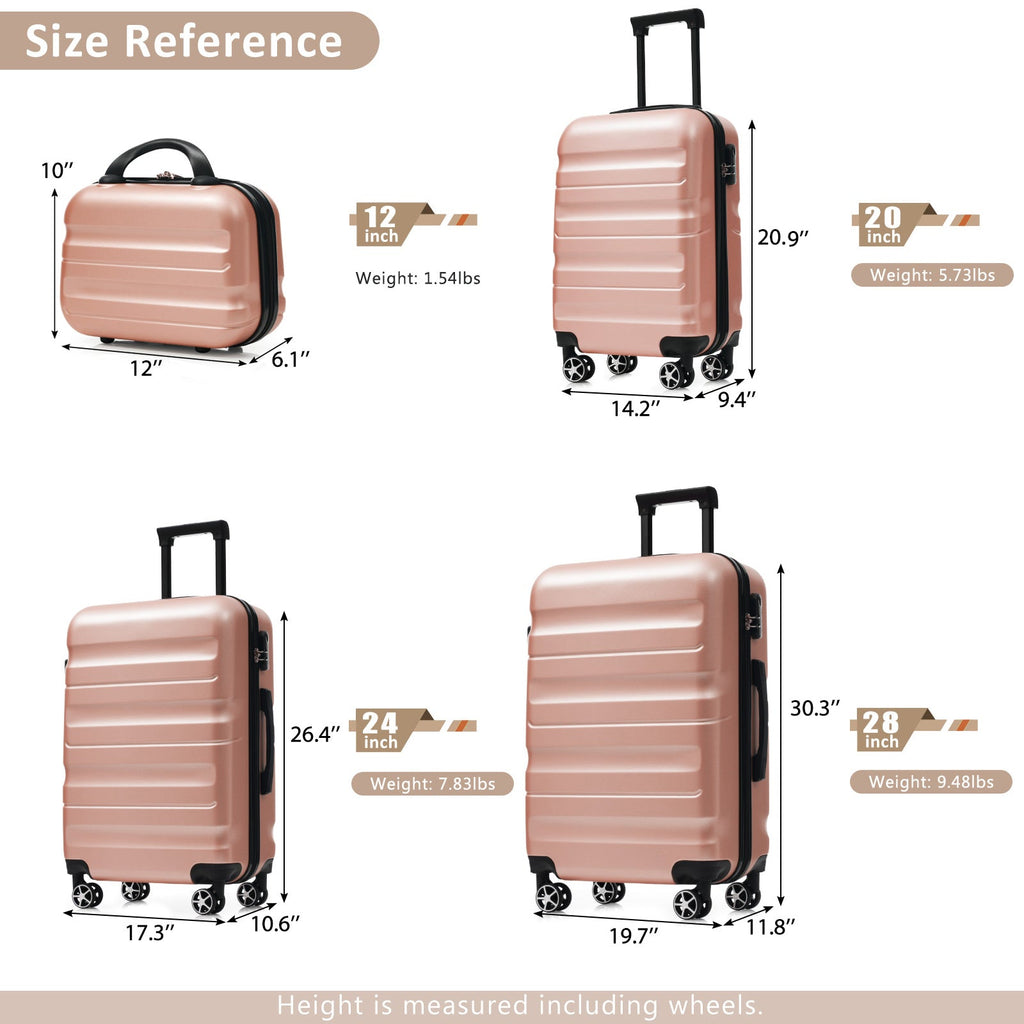 Hardshell ABS Luggage Set - Lightweight & Durable Suitcases with Dual