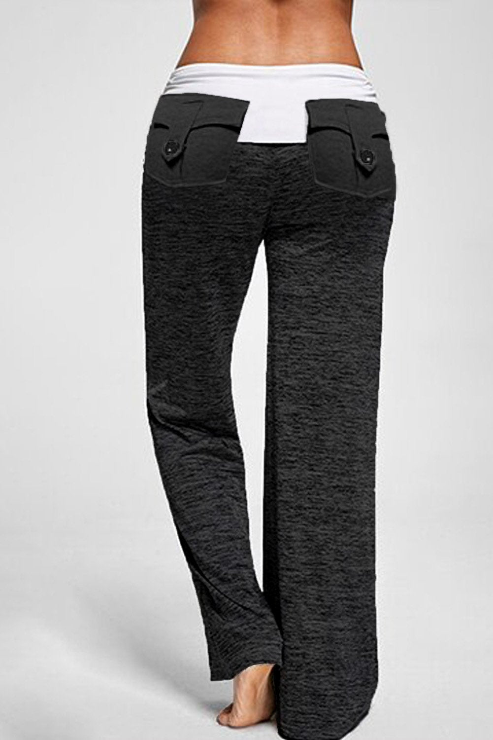 Drawstring Pockets Stretch Wide Leg Yoga Pant