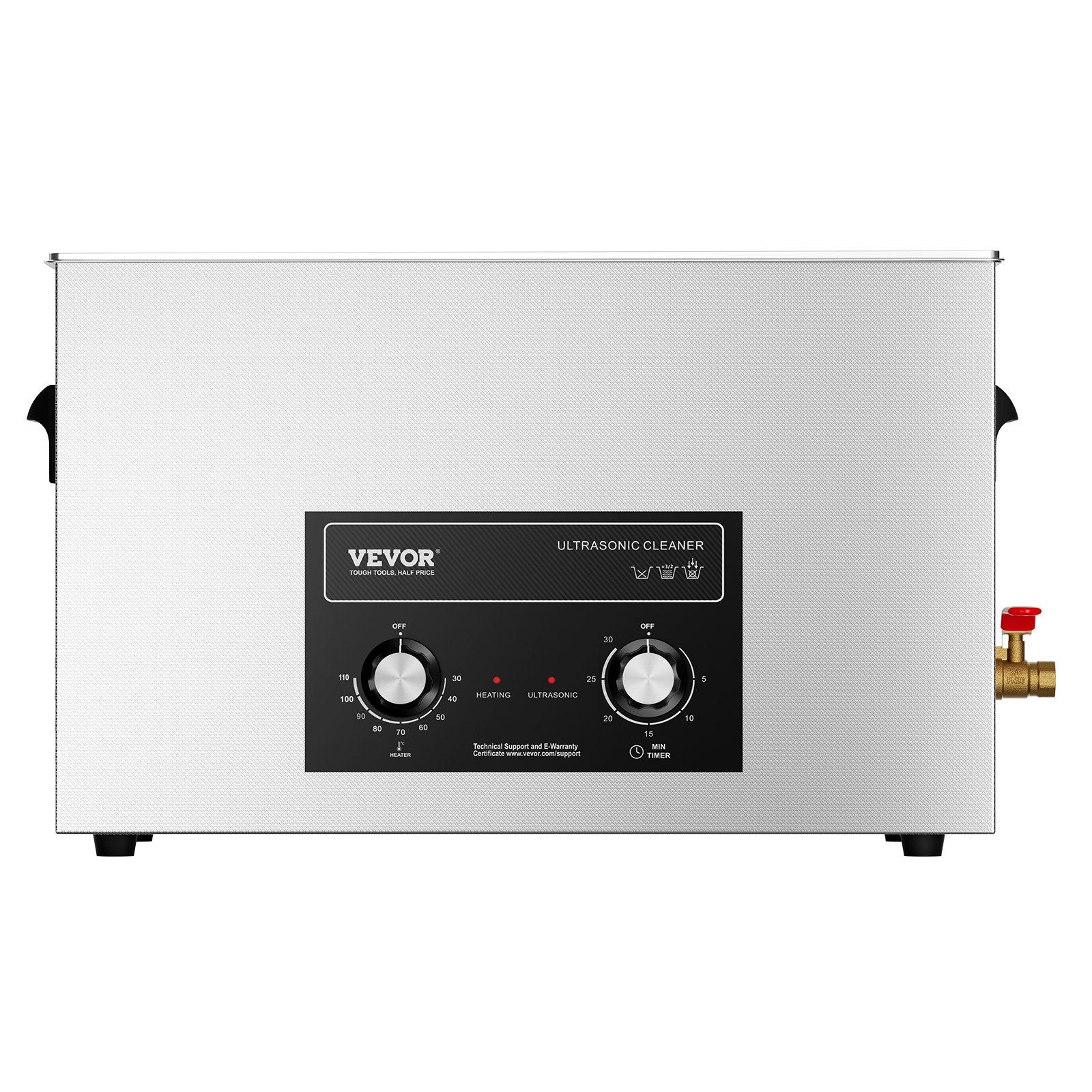 Start2Finish VEVOR 30L ultrasonic cleaner with digital controls, heater, basket, and 360W power for cleaning lab tools and metal parts.