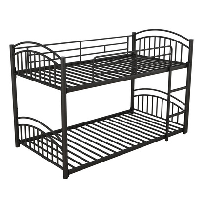 Start2Finish twin over twin metal bunk bed with slide and house frame, ideal for shared or guest bedrooms