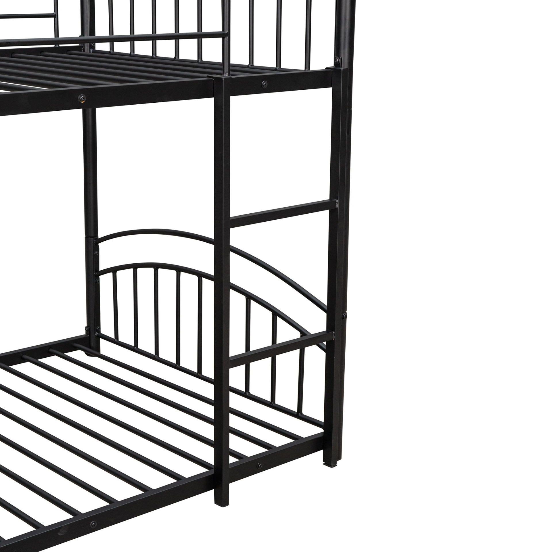 Start2Finish metal twin over twin bunk bed with slide and house frame, ideal for shared bedrooms or guest rooms