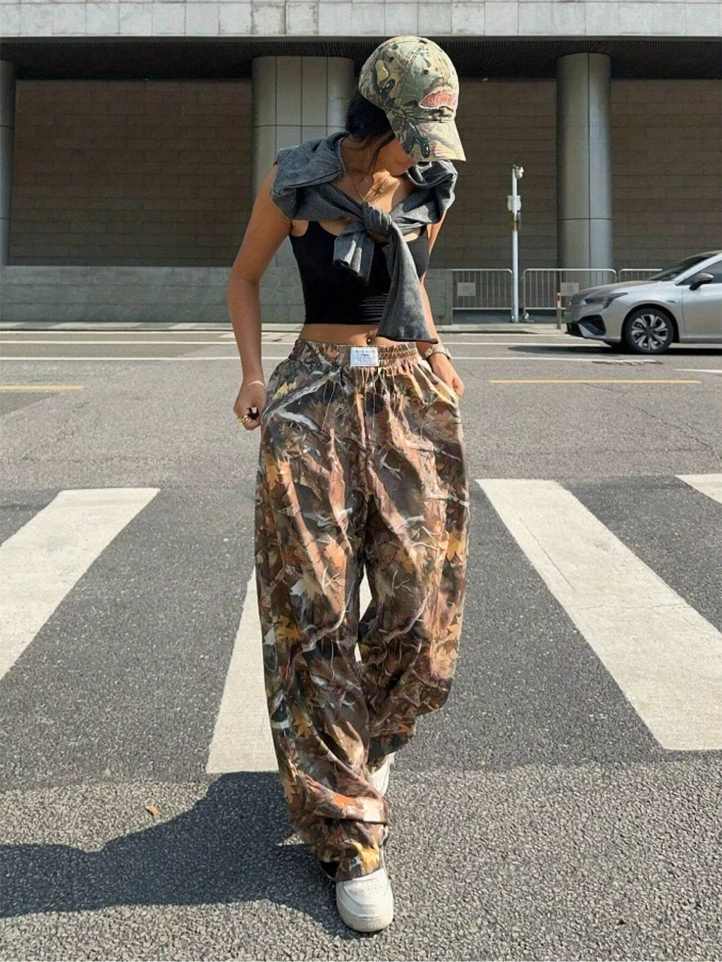 Slimming Casual Pants Hip Hop Retro Street Multi-pocket Camouflage