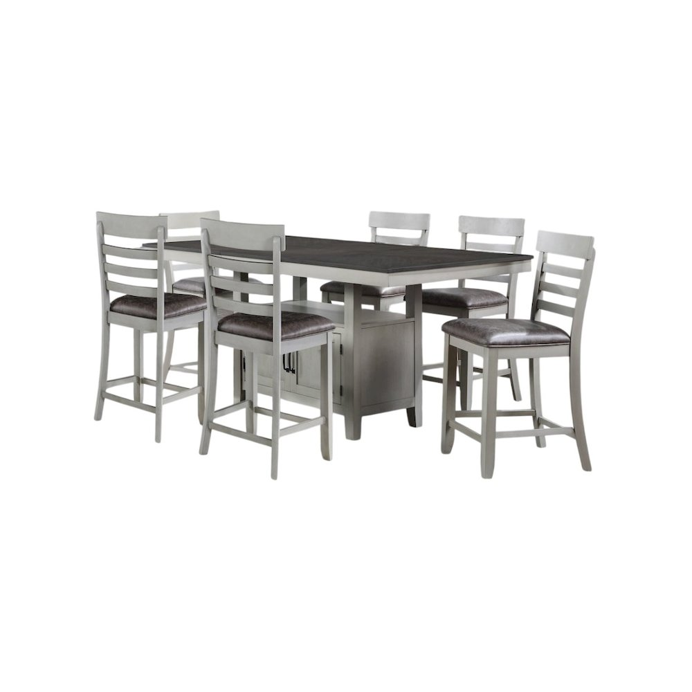 Start2Finish Hyland 7-piece dining set with wooden table and matching chairs, ideal for family dinners and casual gatherings.