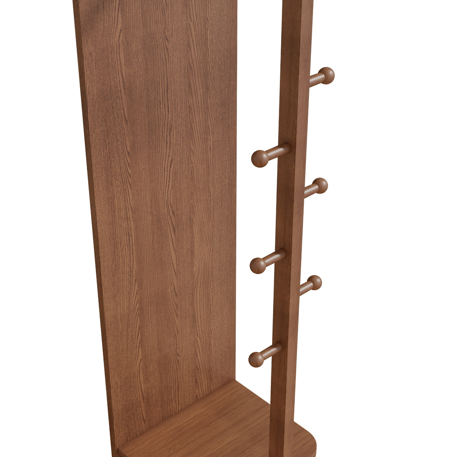 Start2Finish rotating full-length mirror with coat rack, rubber wood frame, and 360° swivel for bedroom or entryway use.