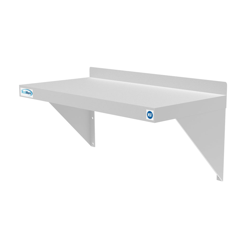 12" x 24" 18-Gauge Stainless-Steel Heavy Duty Wall Shelf, WMSH-1224. -