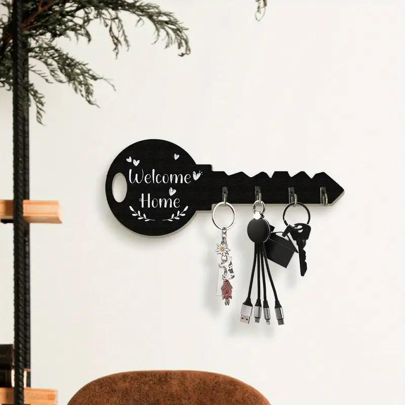 1pcs Vintage Wooden Key Shaped Key Hook Wall Decorative Hook