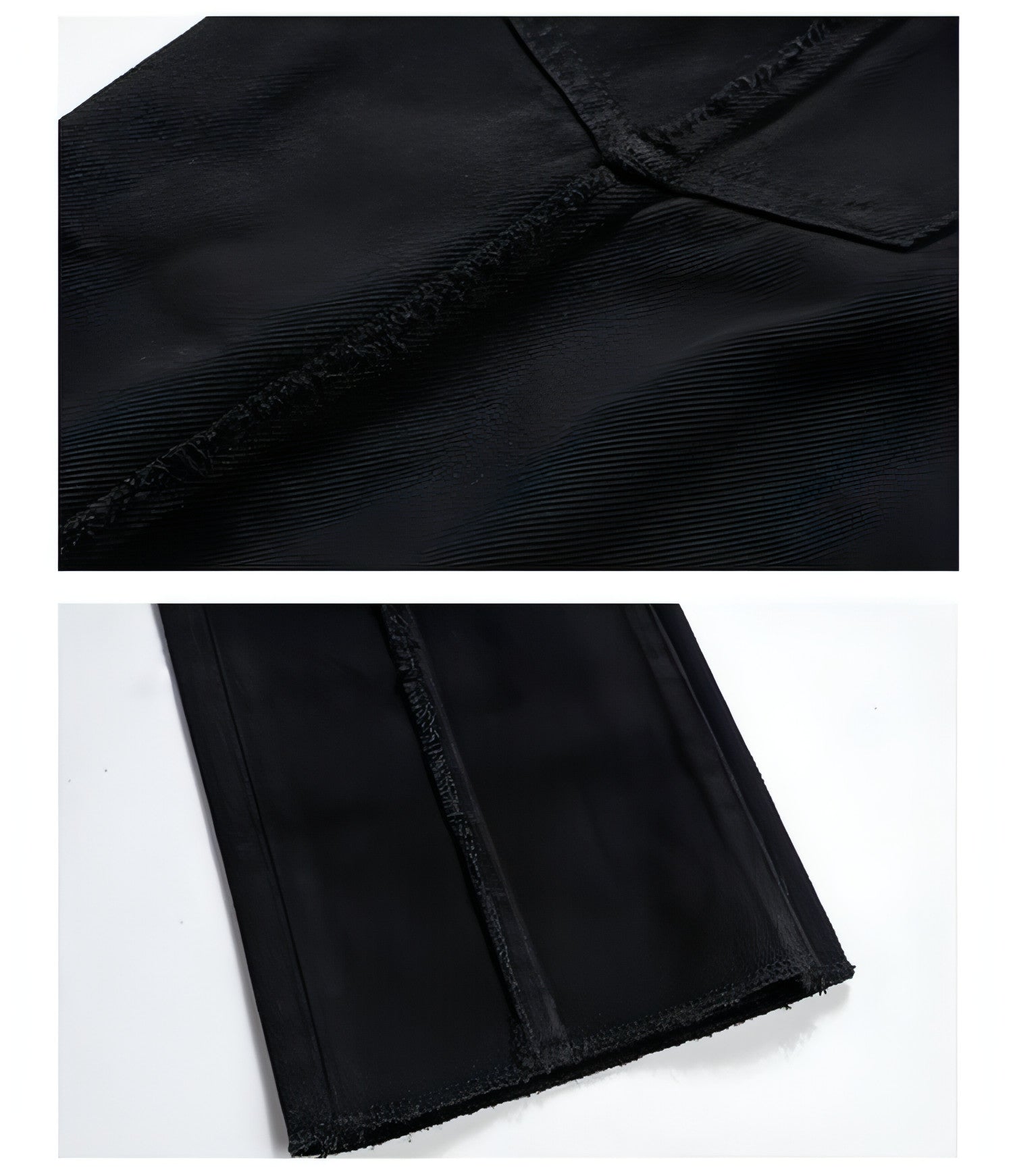 UrbanEase™ High Street Dark Solid Black Vintage Jeans Men