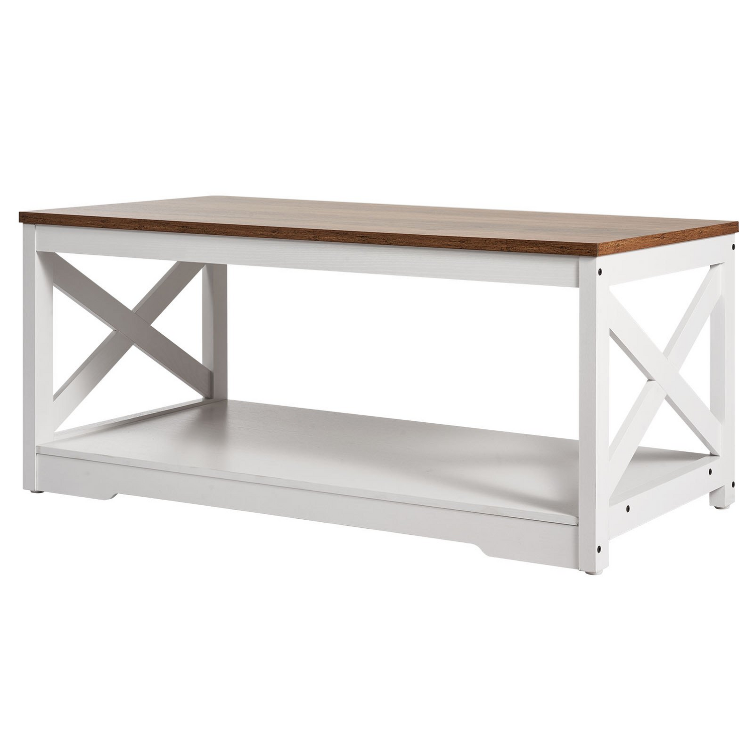 Start2Finish VEVOR farmhouse coffee table set with two side tables, industrial style, includes charging station, for living room or office