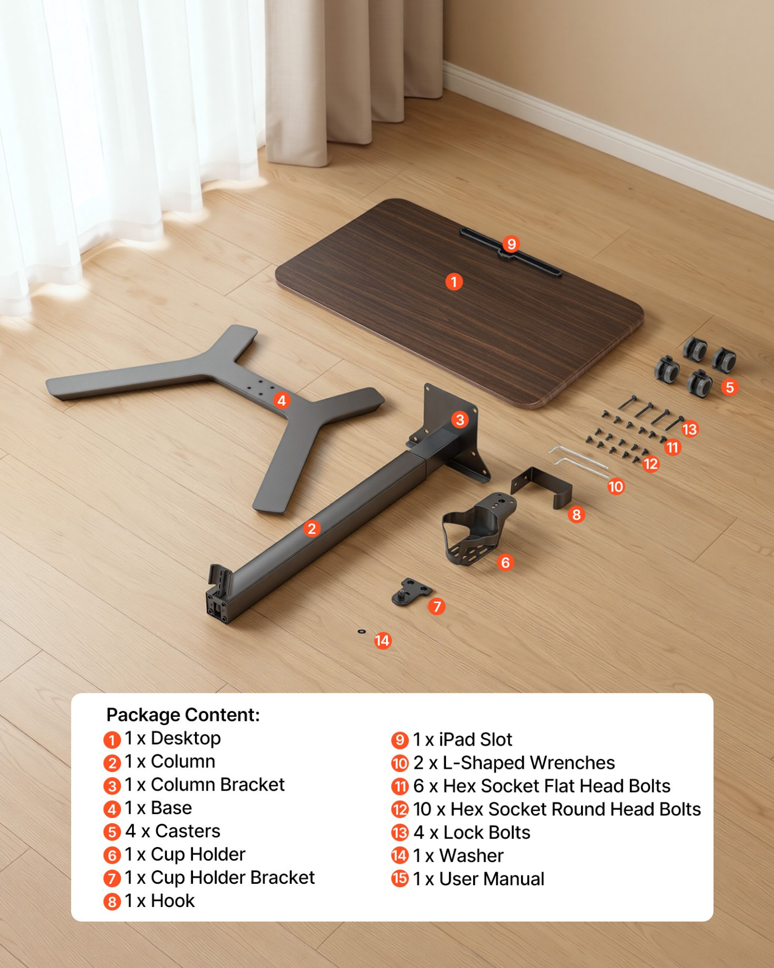 Start2Finish VEVOR standing desk with adjustable height, rolling workstation, foot pedal lift, small computer desk with hook, 33 lbs capacity.