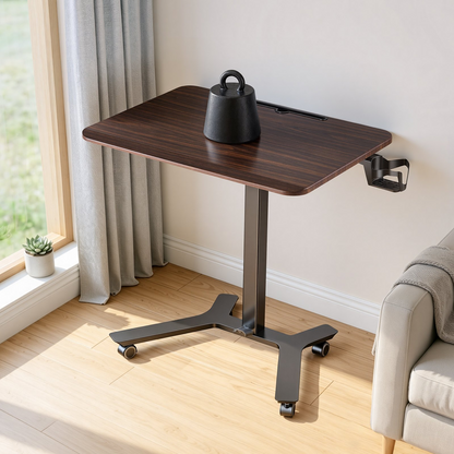Start2Finish VEVOR standing desk with adjustable height, caster wheels, foot pedal lift, 28x20.5-inch computer workstation