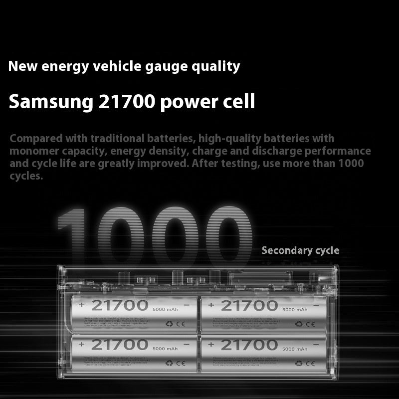 Large Capacity Portable Power Bank with Fast Charging and Transparent