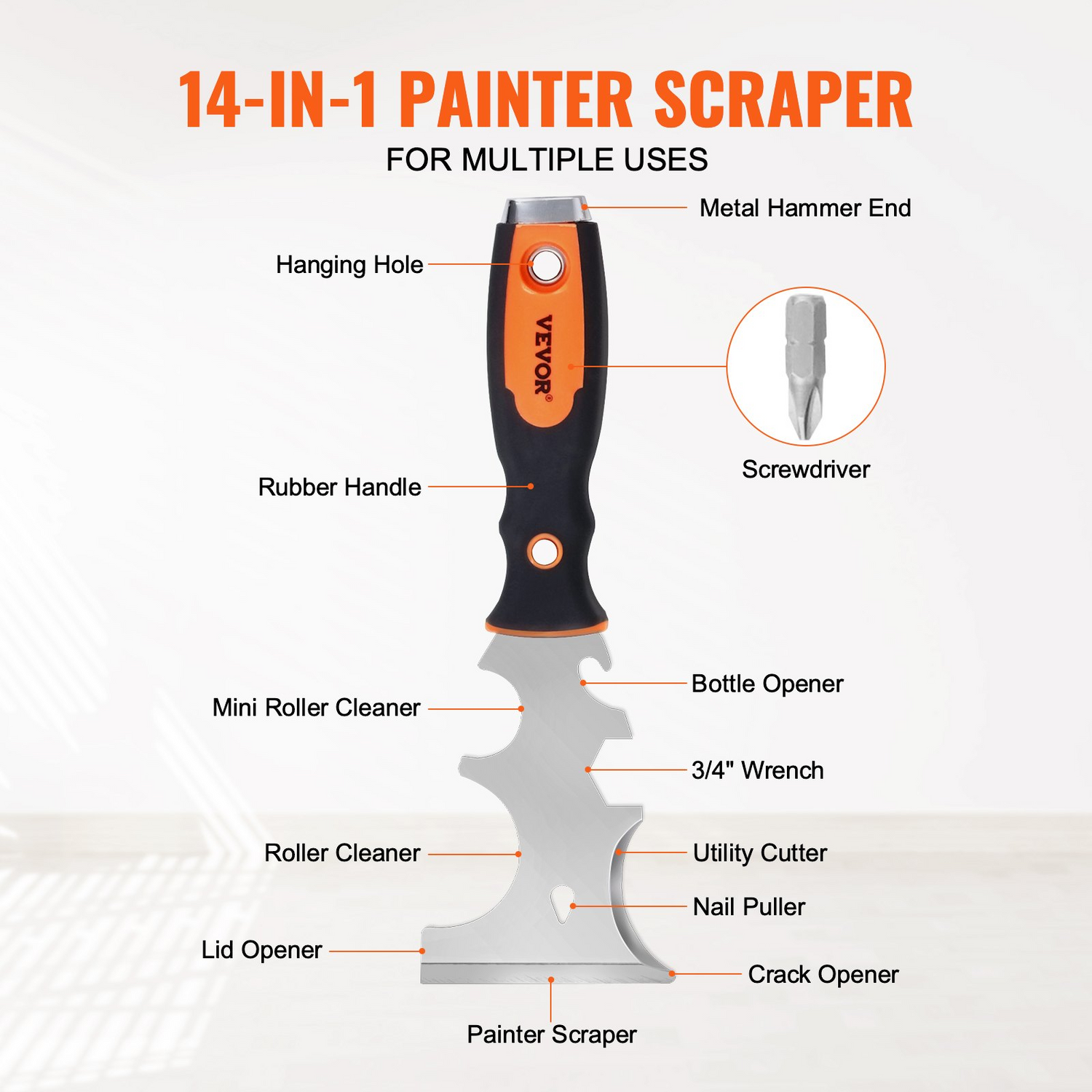 Start2Finish VEVOR drywall knife set with 6 stainless steel drywall tools including scrapers, putty knives, taping knives, and mud pan