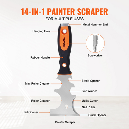 Start2Finish VEVOR drywall knife set with 6 stainless steel drywall tools including scrapers, putty knives, taping knives, and mud pan