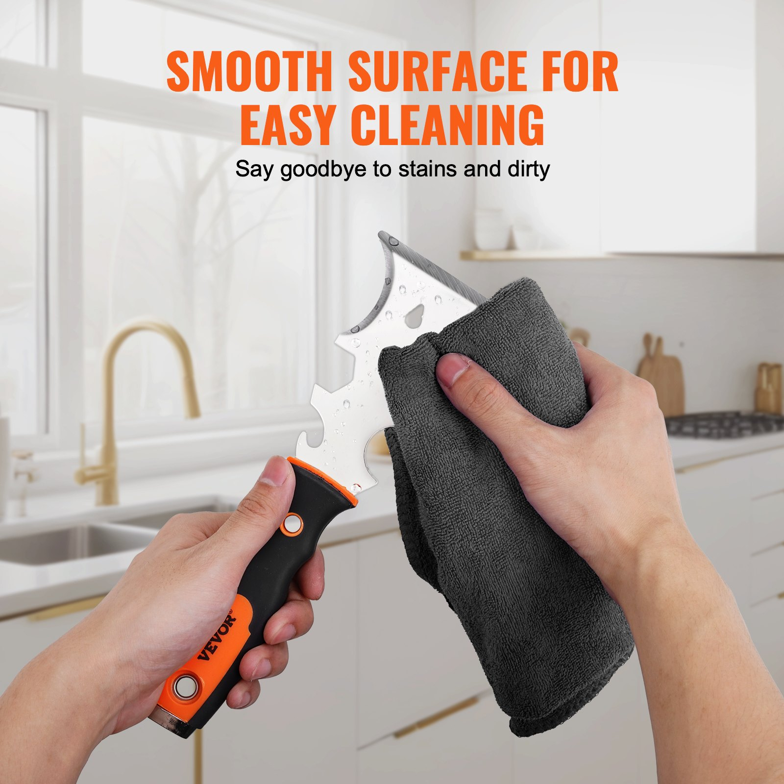 Start2Finish VEVOR drywall knife set includes 6 stainless steel tools like putty knives, taping knives, scraper, and mud pan.