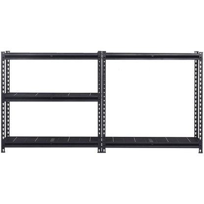 Start2Finish VEVOR 5-tier heavy-duty metal garage shelving unit with adjustable black steel shelves for kitchen, warehouse, or basement storage