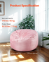 Start2Finish VEVOR pink 3-foot round bean bag chair with removable washable cover, filled with memory foam, in bedroom or playroom setting.
