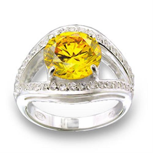 49505 - High-Polished 925 Sterling Silver Ring with AAA Grade CZ  in