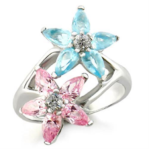 49811 - High-Polished 925 Sterling Silver Ring with AAA Grade CZ  in