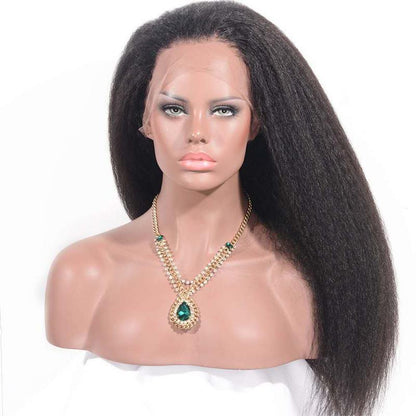 Kinky Straight 13x6 Transparent Lace Frontal Brazilian Human Hair Wigs