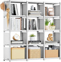Book Shelf 12 Cube Storage Organizer White Closet Rack