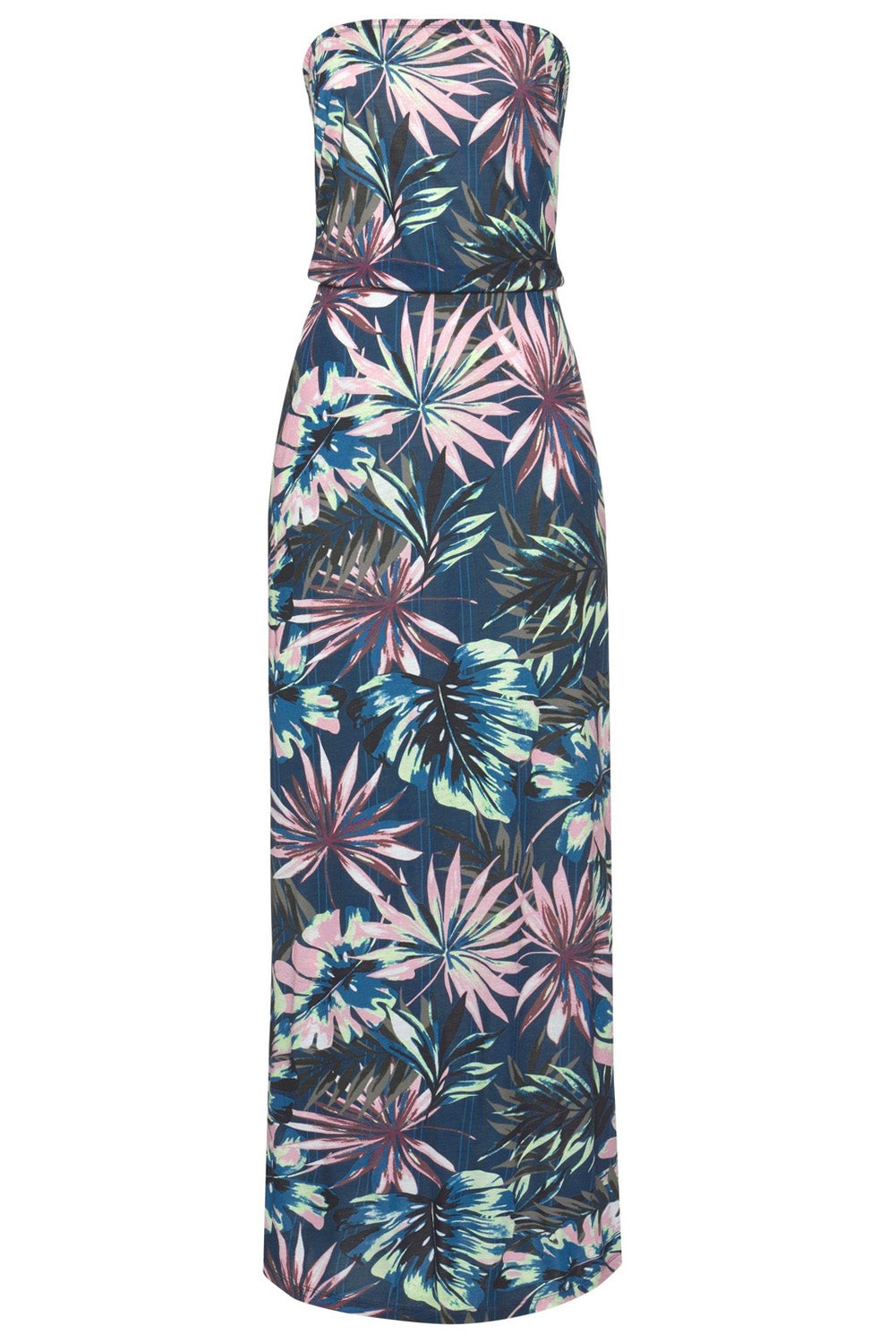Green Bohemian Bandeau Print Maxi Dress