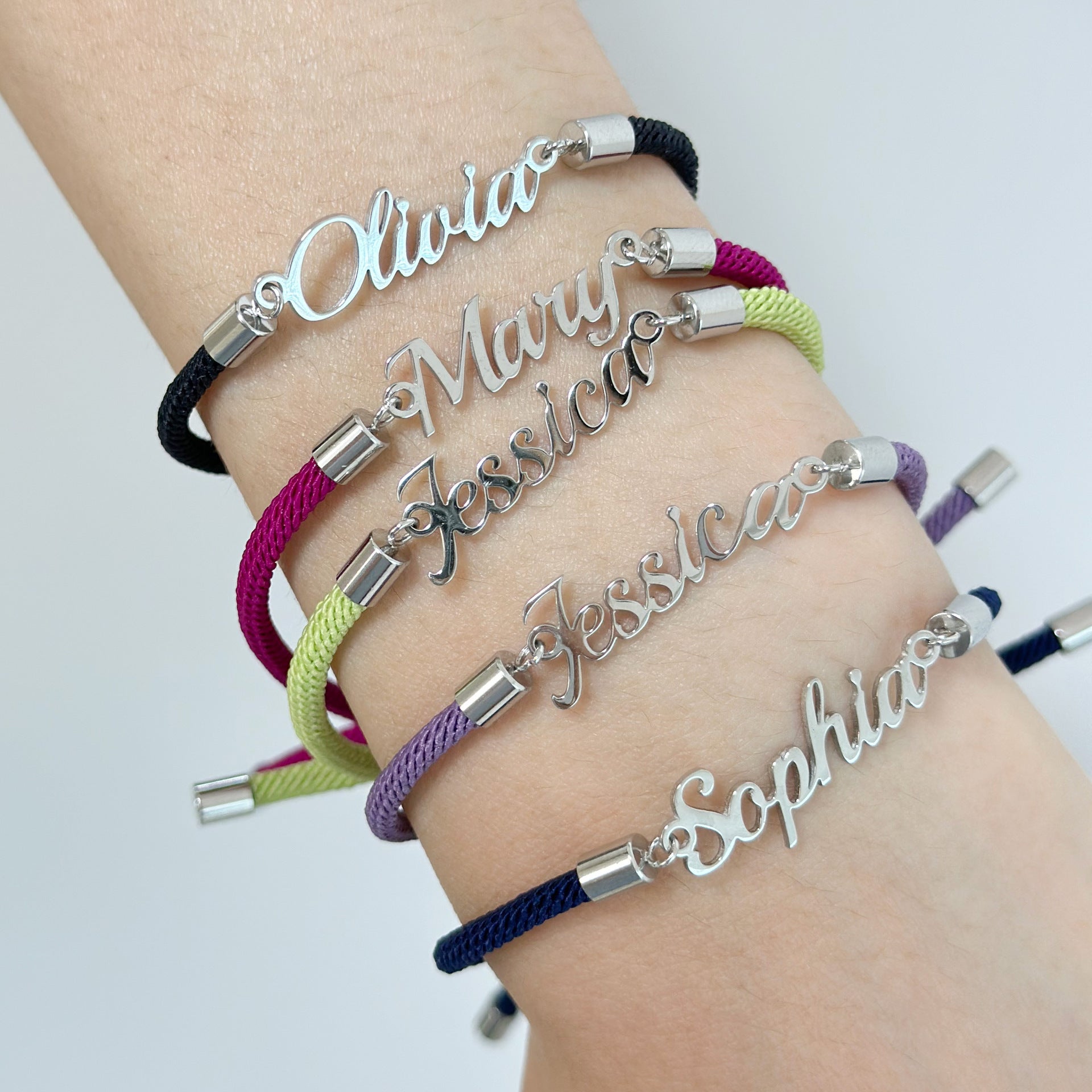 Personalized Colorful Rope Chain Custom Name Bracelet Personalized
