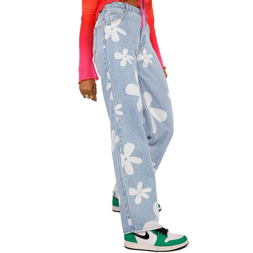 DenimDare™ Women's Simple Printed Straight Jeans