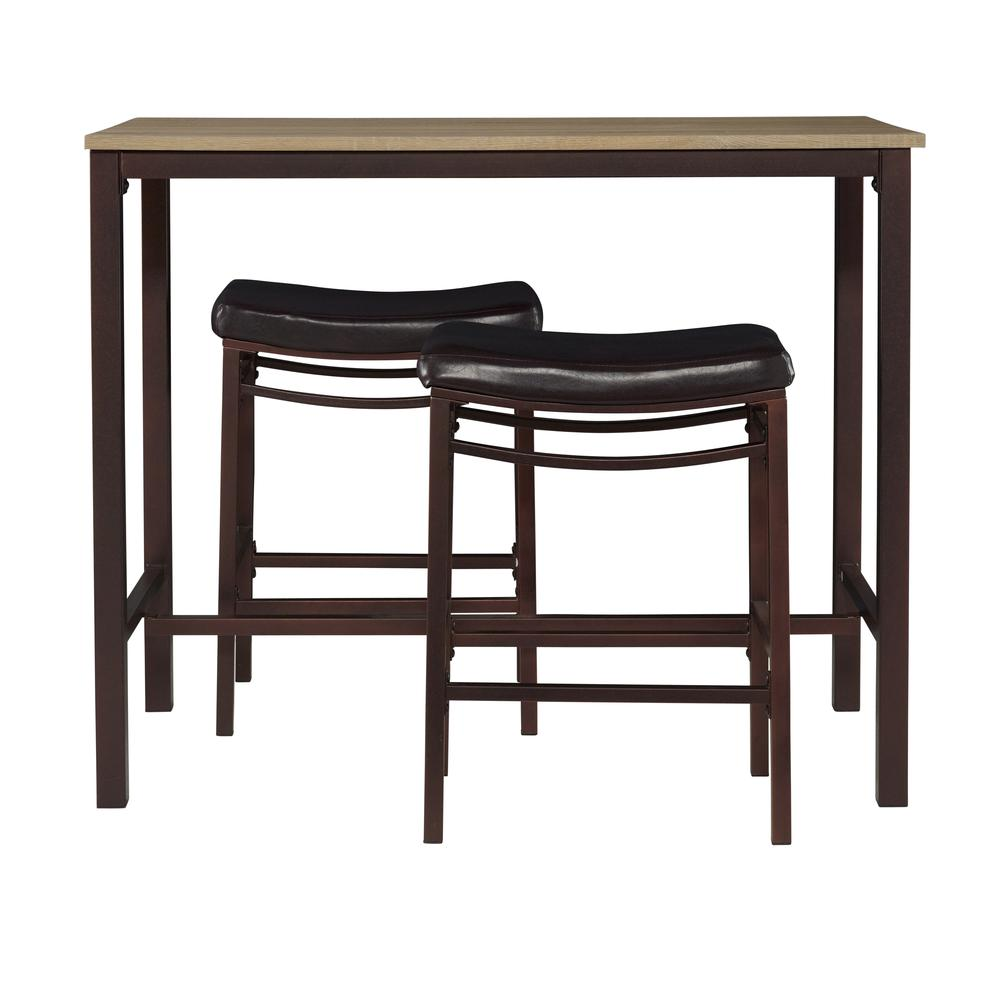 Start2Finish Betty three-piece pub set includes a table and two matching stools, ideal for small dining or bar areas.