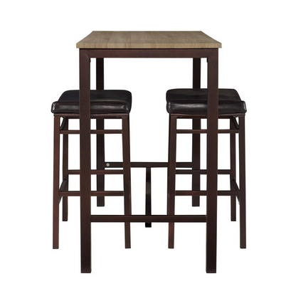 Start2Finish Betty three-piece pub set with wooden table and four chairs, ideal for casual dining and small gatherings.