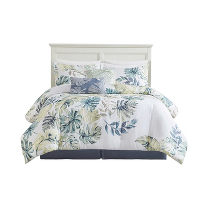 Start2Finish cotton printed 6-piece comforter set with colorful floral patterns and matching pillow shams on a neatly made bed.