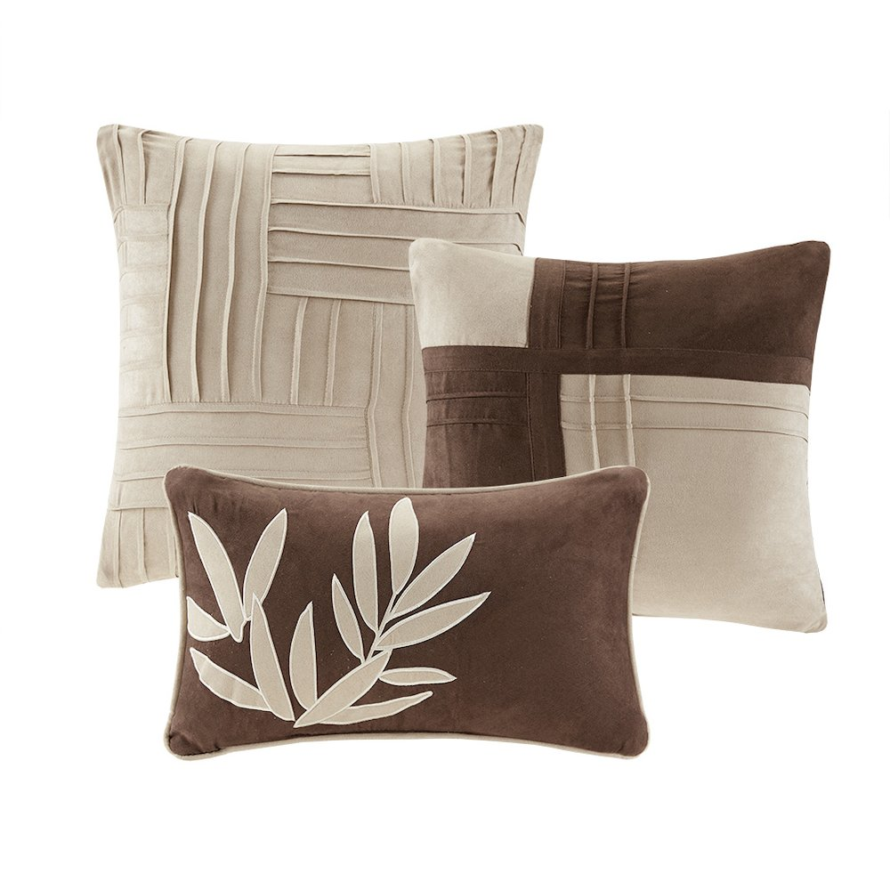 Start2Finish 7-piece comforter set with matching pillow shams, featuring a cozy, patterned fabric in neutral tones.