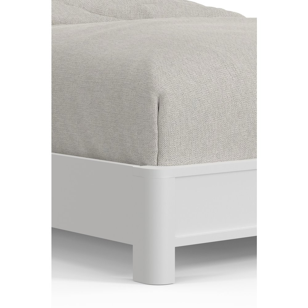 Start2Finish Stapleton Queen Panel Bed in white with a classic wooden design and clean slatted headboard for a stylish bedroom look.