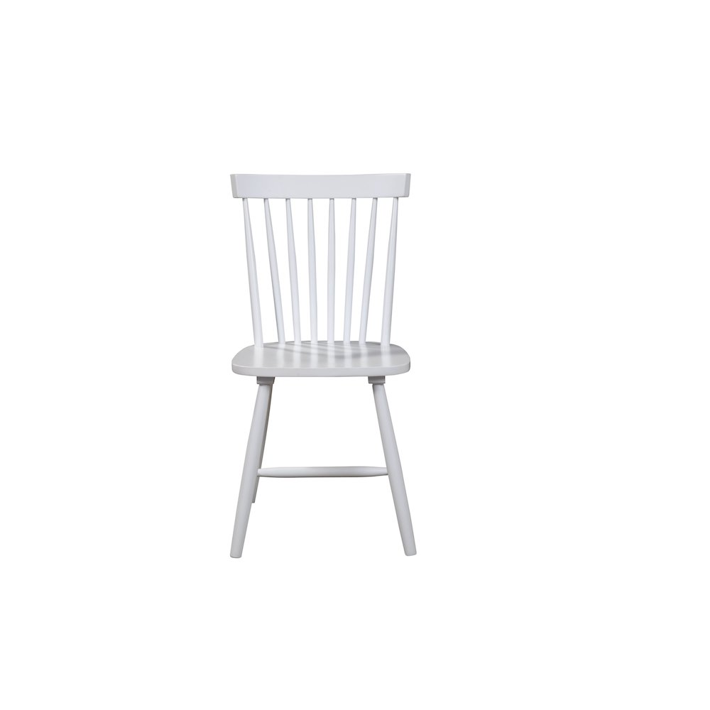 Set of 2 white Lyra side chairs by Start2Finish with sleek design and wooden legs, ideal for dining or casual seating.