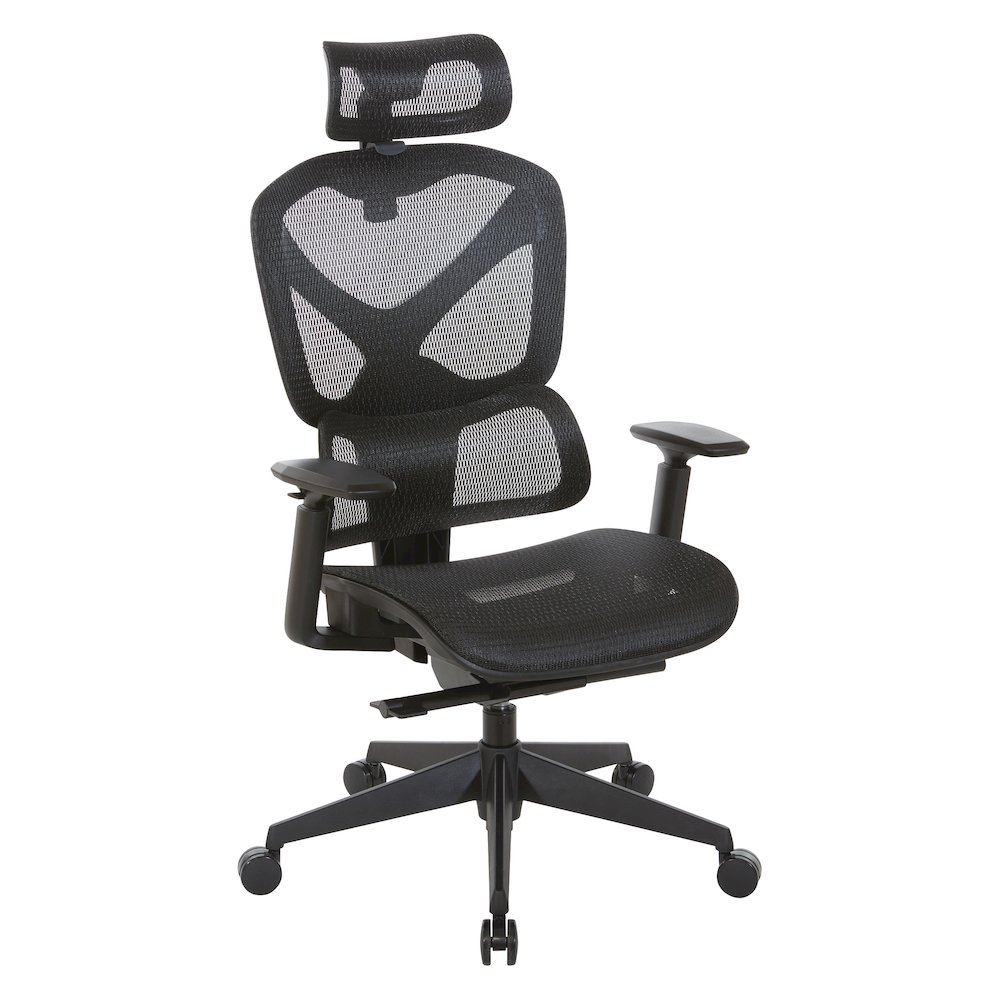 Start2Finish mesh back manager’s chair with headrest, ergonomic office chair with adjustable features and breathable mesh upholstery.